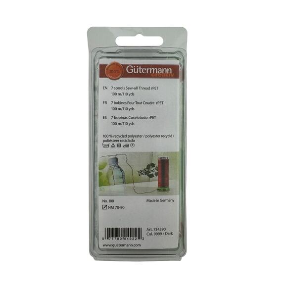 Gütermann Creativ Multi Pack Sew All Thread Color 9999 Dark Set of 7 - Picture 2 of 2